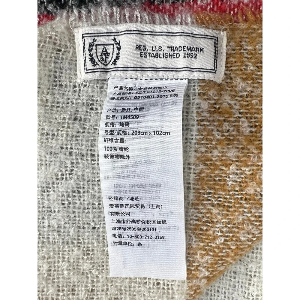 Abercrombie Plaid Poncho Womens Woven Fringe Cozy Boho‎ Cottagecore Wrap
